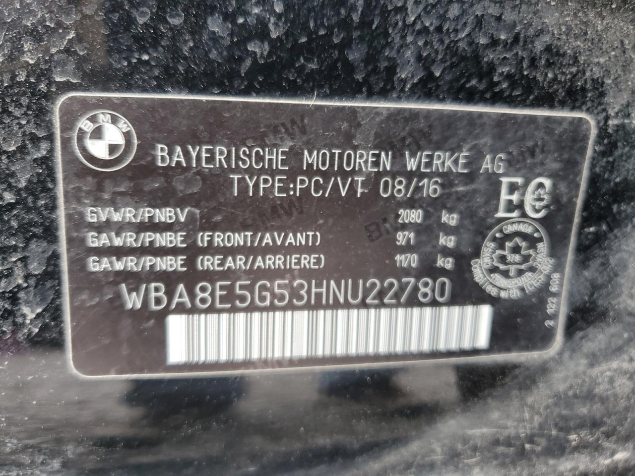 WBA8E5G53HNU22780 2017 BMW 320 Xi