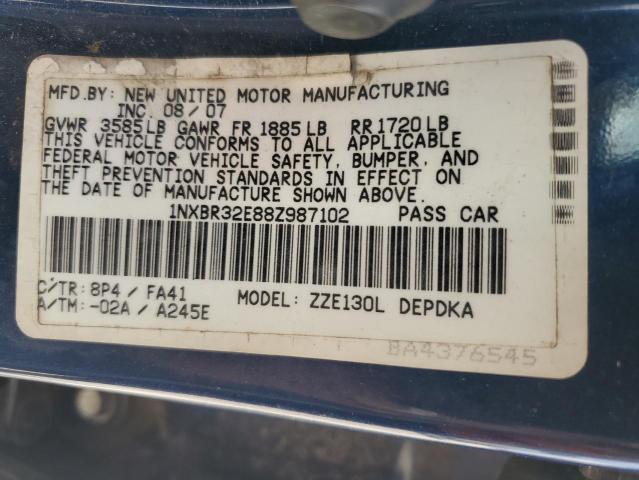 2008 Toyota Corolla Ce VIN: 1NXBR32E88Z987102 Lot: 59227724