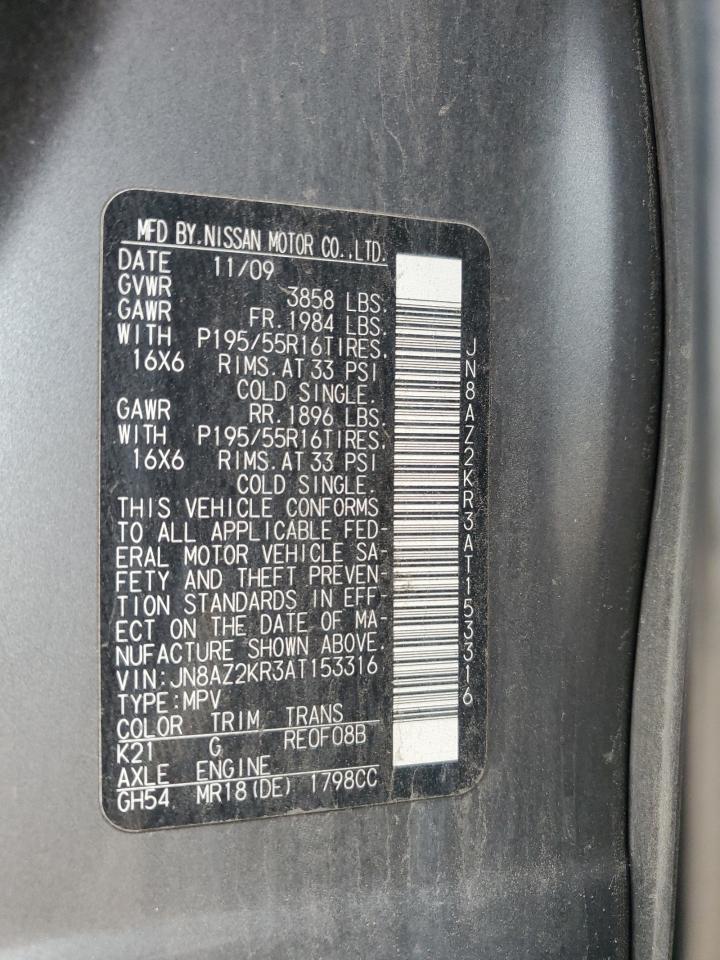 JN8AZ2KR3AT153316 2010 Nissan Cube Base