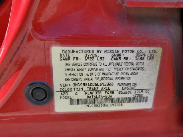2005 Nissan Sentra 1.8 VIN: 3N1CB51D05L593328 Lot: 58716774