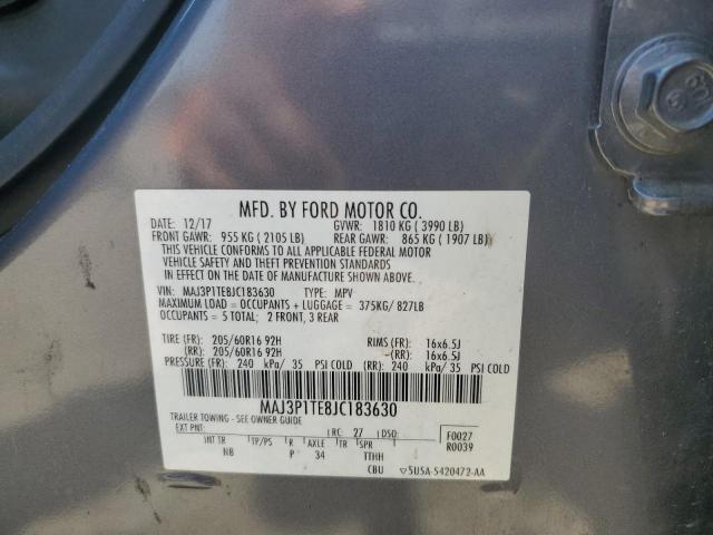 2018 Ford Ecosport Se VIN: MAJ3P1TE8JC183630 Lot: 60096074