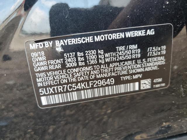 2019 BMW 0I 5UXTR7C54KLF29649