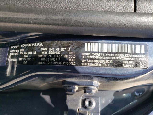 2020 Jeep Renegade Latitude VIN: ZACNJABB9LPL86730 Lot: 57955544