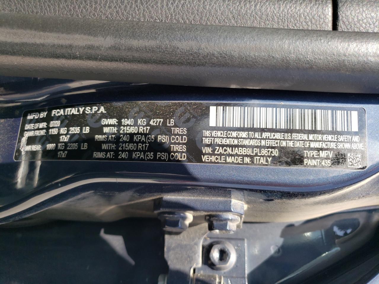 ZACNJABB9LPL86730 2020 Jeep Renegade Latitude