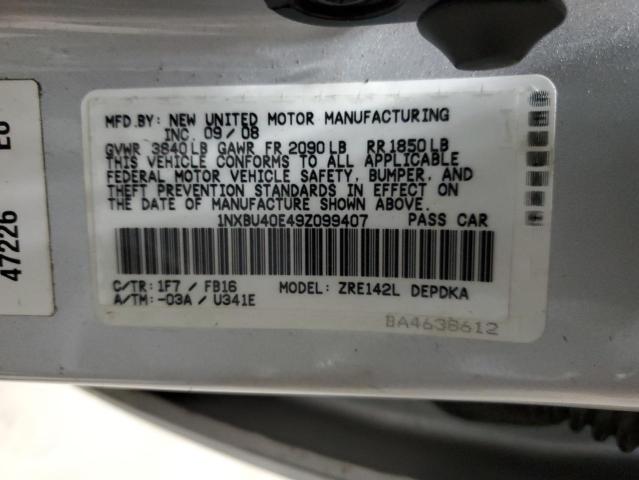 2009 Toyota Corolla Base VIN: 1NXBU40E49Z099407 Lot: 60648264