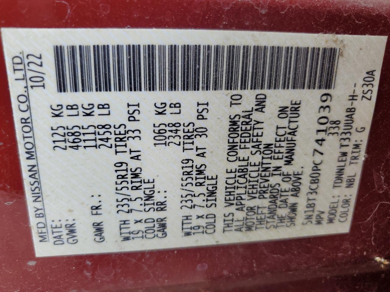 5N1BT3CB0PC741039 NISSAN ROGUE 2023