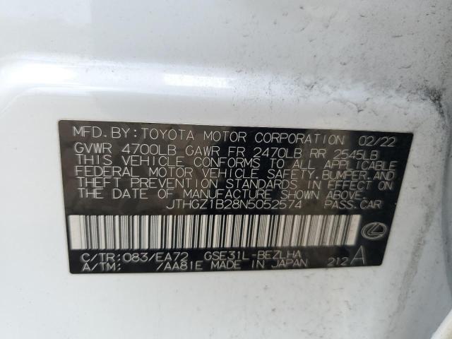 2022 Lexus Is 350 F-Sport VIN: JTHGZ1B28N5052574 Lot: 58006444