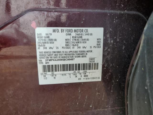 2019 FORD EDGE SEL - 2FMPK4J95KBC06487