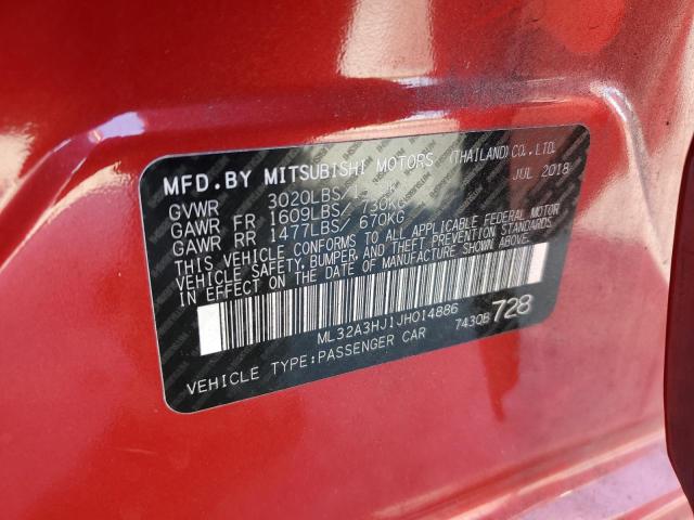 2018 Mitsubishi Mirage Es VIN: ML32A3HJ1JH014886 Lot: 59362474