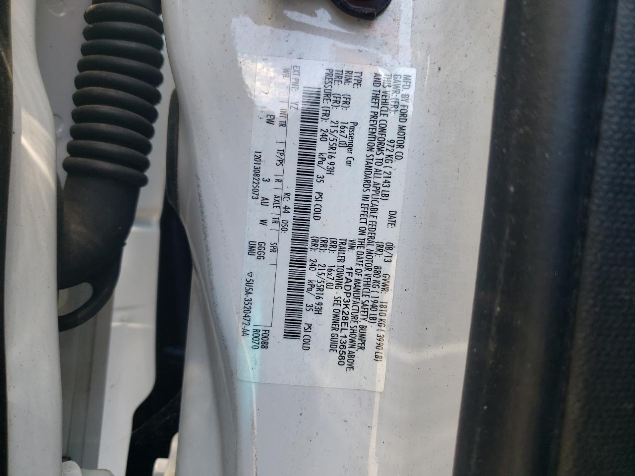 1FADP3K28EL136580 2014 Ford Focus Se