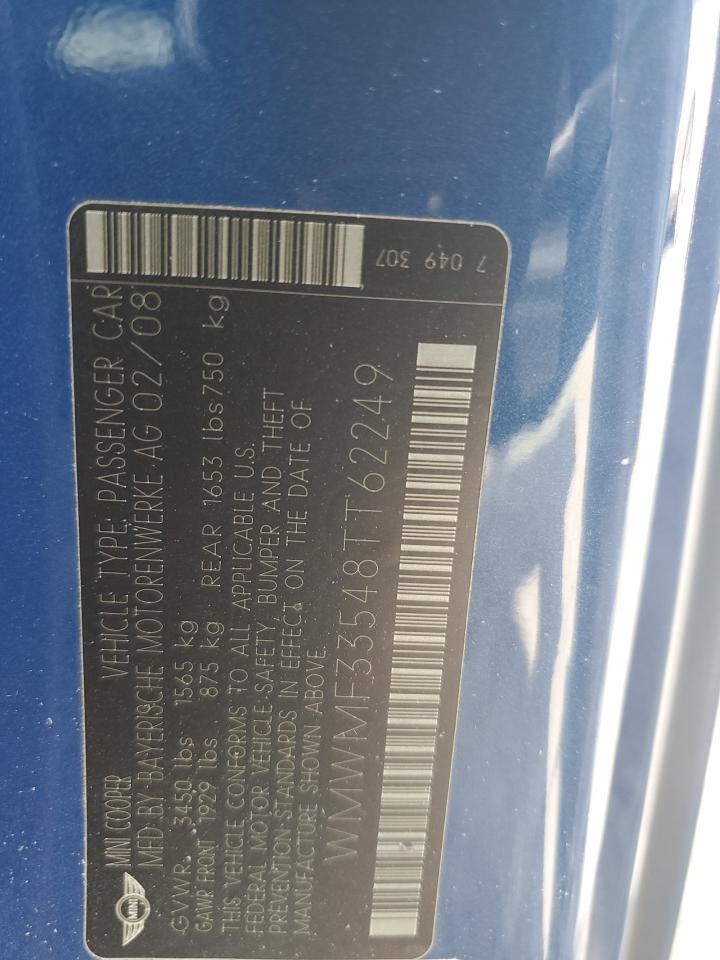 WMWMF33548TT62249 2008 Mini Cooper