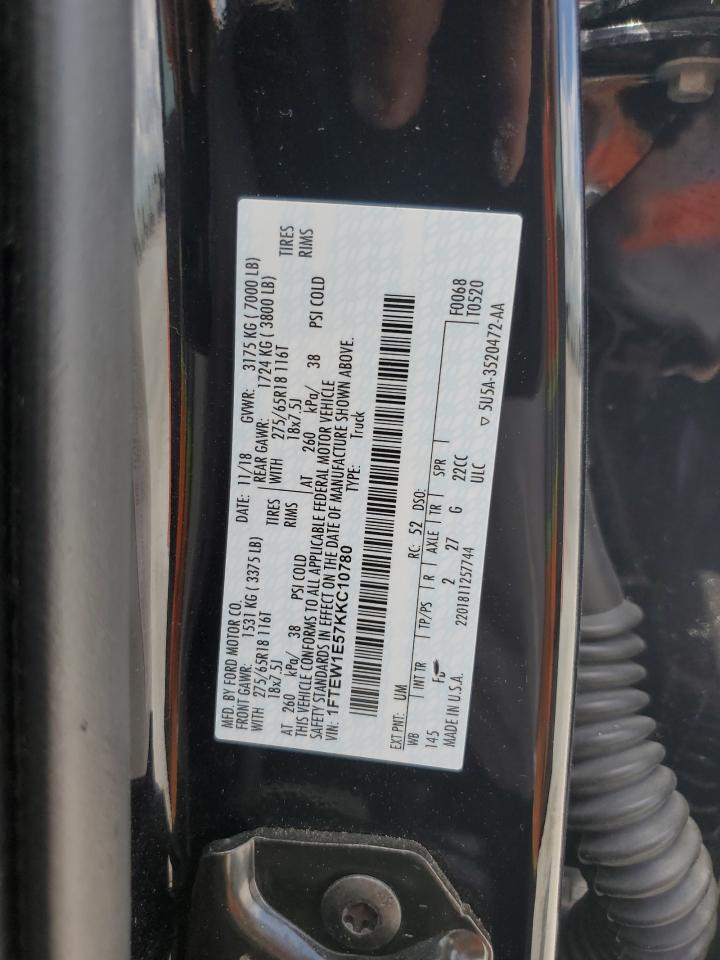 1FTEW1E57KKC10780 2019 Ford F150 Supercrew