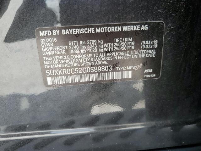 2016 BMW X5 xDrive35I VIN: 5UXKR0C52G0S89803 Lot: 58060564