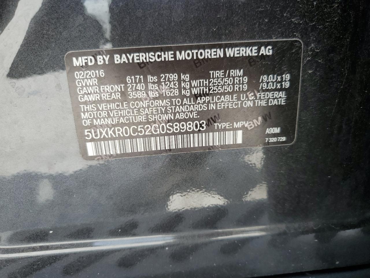 5UXKR0C52G0S89803 2016 BMW X5 xDrive35I