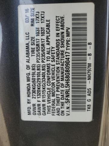 5FNRL5H68GB090417 2016 HONDA ODYSSEY - Image 13