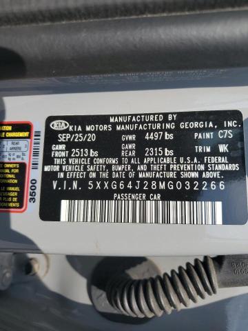 2021 Kia K5 Gt Line VIN: 5XXG64J28MG032266 Lot: 57485284