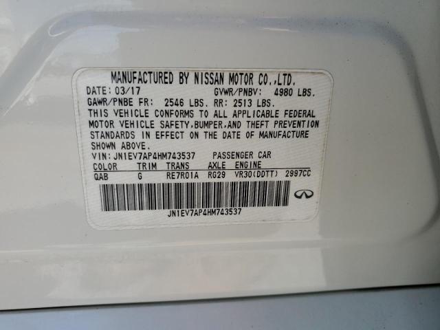 2017 Infiniti Q50 Premium VIN: JN1EV7AP4HM743537 Lot: 58745554