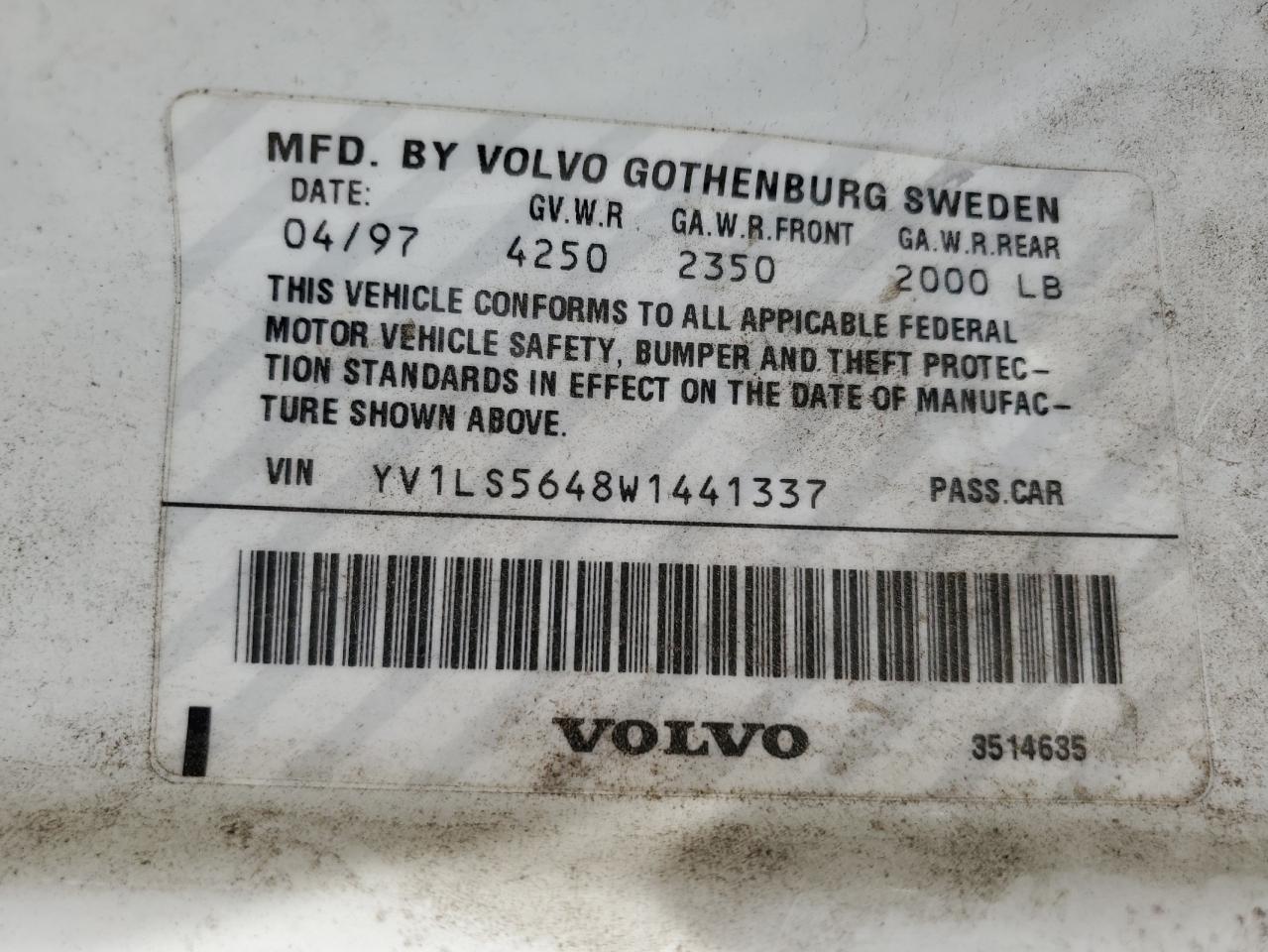 YV1LS5648W1441337 1998 Volvo S70 Glt