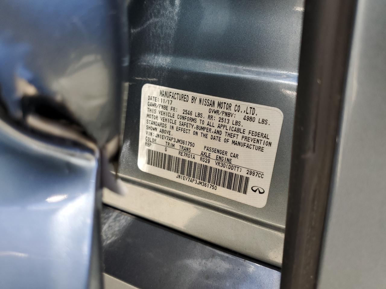 JN1EV7AP3JM361750 2018 Infiniti Q50 Luxe