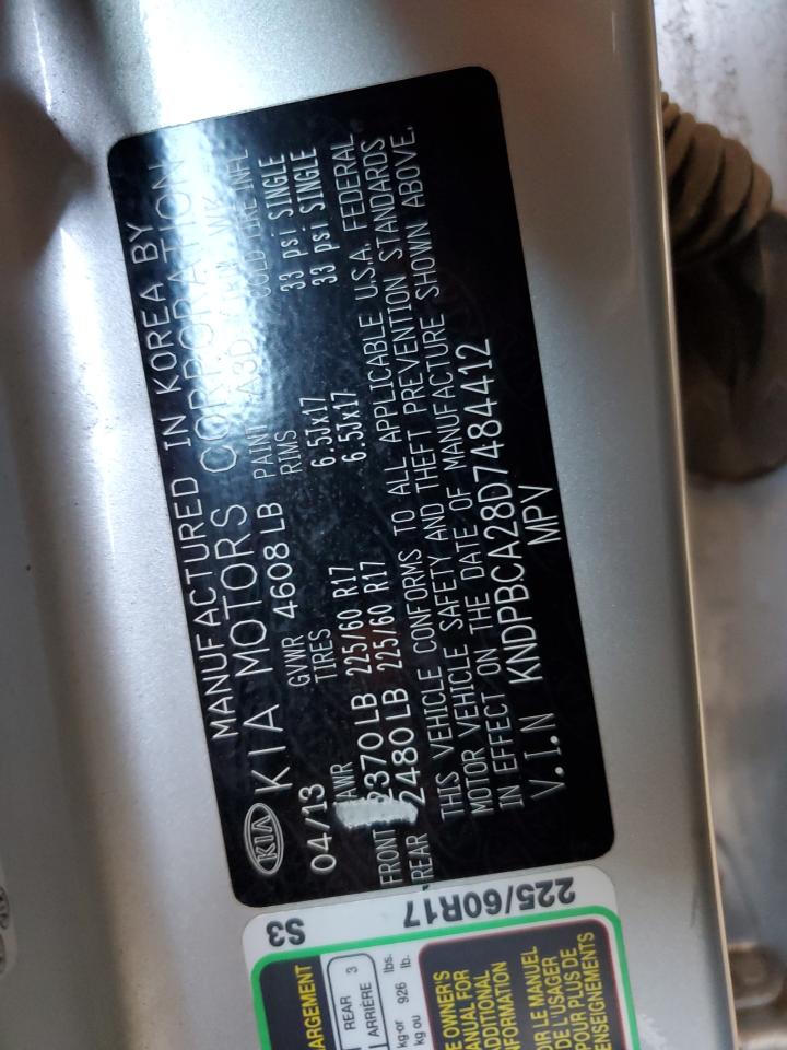 KNDPBCA28D7484412 2013 Kia Sportage Lx