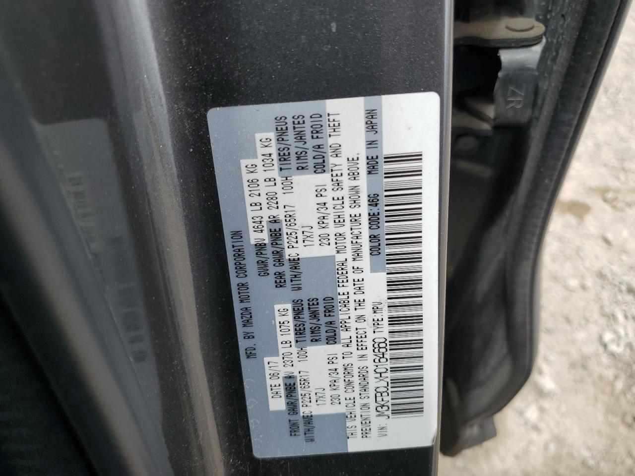 JM3KFBCLXH0164660 2017 Mazda Cx-5 Touring