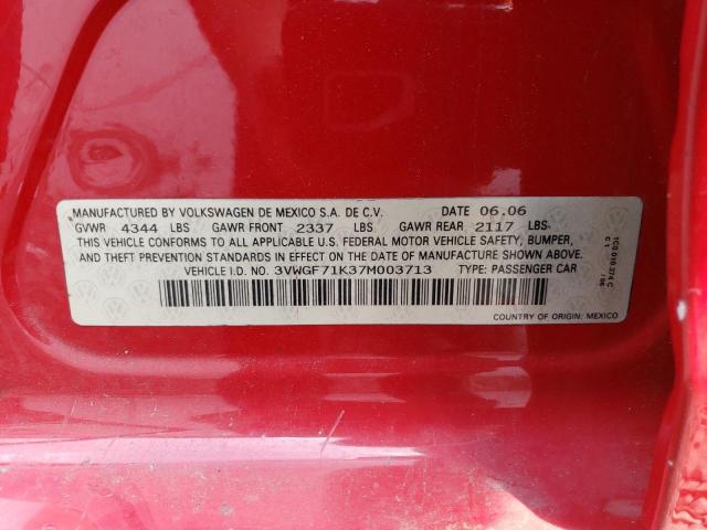 2007 Volkswagen Jetta VIN: 3VWGF71K37M003713 Lot: 58821824