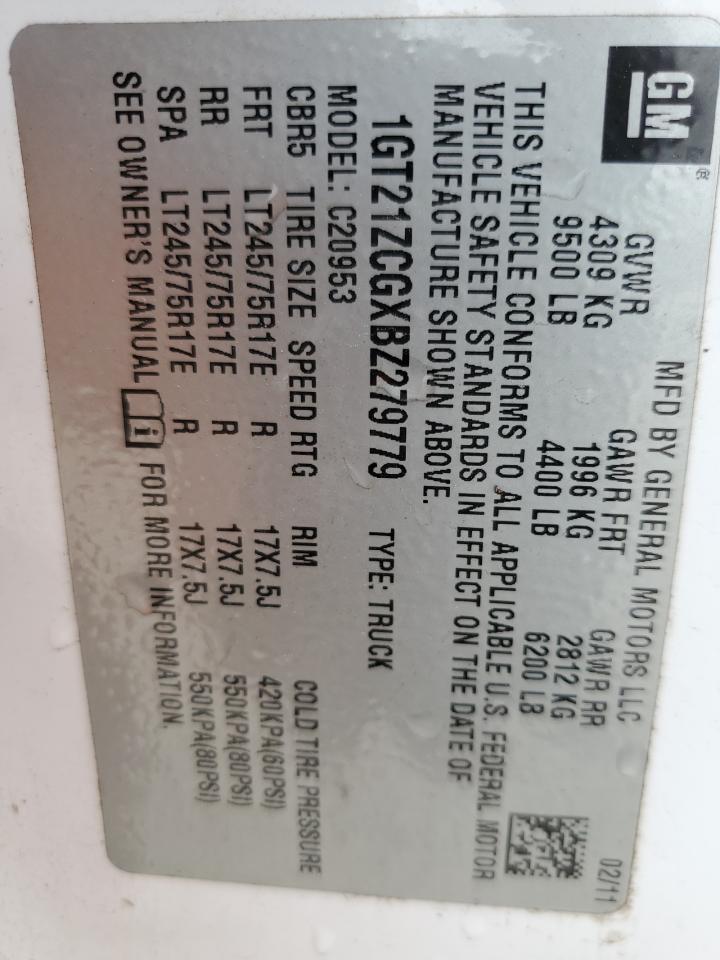 1GT21ZCGXBZ279779 2011 GMC Sierra C2500 Heavy Duty