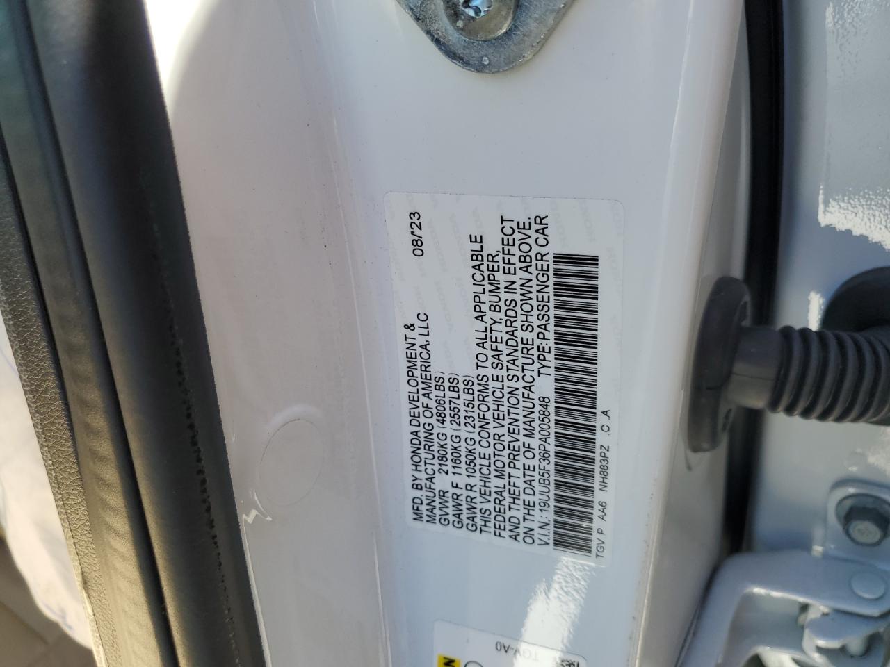 19UUB5F36PA005848 2023 Acura Tlx