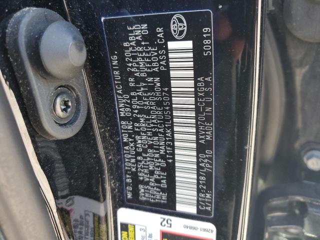 VIN 4T1F31AK1LU545074 2020 Toyota Camry, Xle no.12