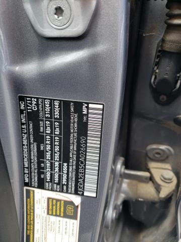 2012 Mercedes-Benz Ml 350 Bluetec VIN: 4JGDA2EB5CA026690 Lot: 59571254