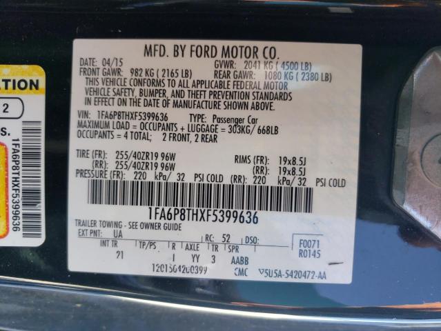 2015 Ford Mustang VIN: 1FA6P8THXF5399636 Lot: 58148104