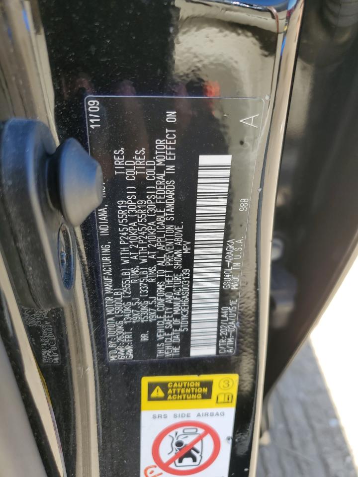 5TDYK3EH6AS003139 2010 Toyota Highlander Limited