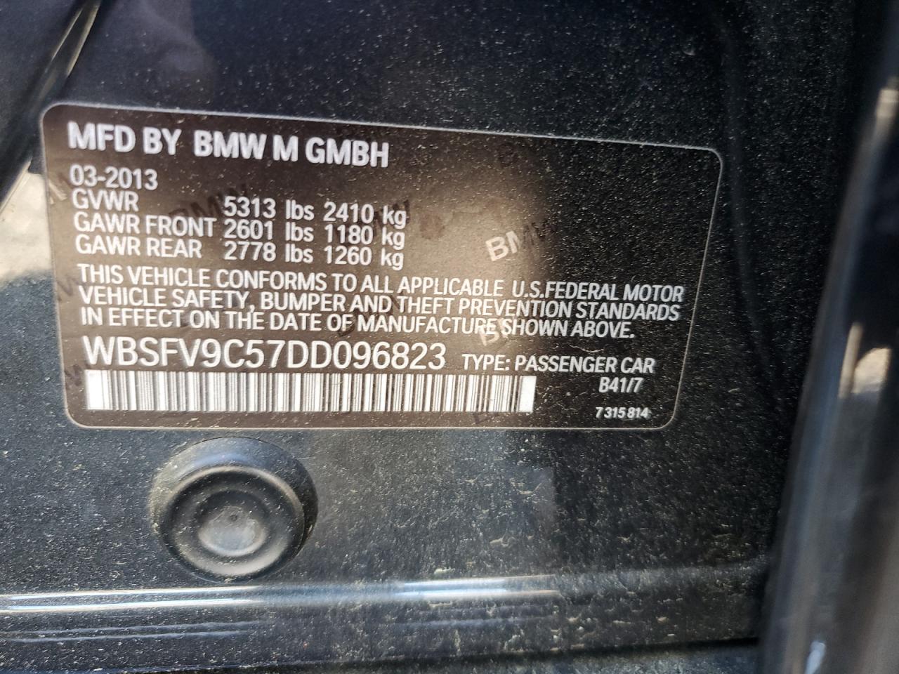 WBSFV9C57DD096823 2013 BMW M5