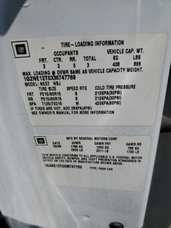 1G2NE12T0XM747769 1999 Pontiac Grand Am Se