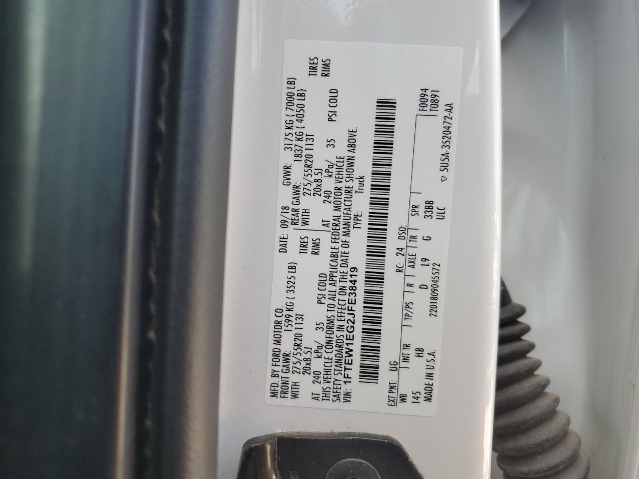 1FTEW1EG2JFE38419 FORD F-150 2018