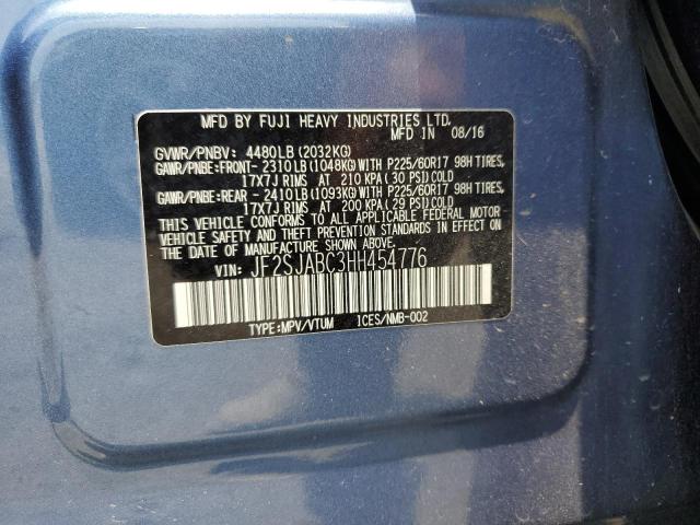 2017 Subaru Forester 2.5I VIN: JF2SJABC3HH454776 Lot: 59686504