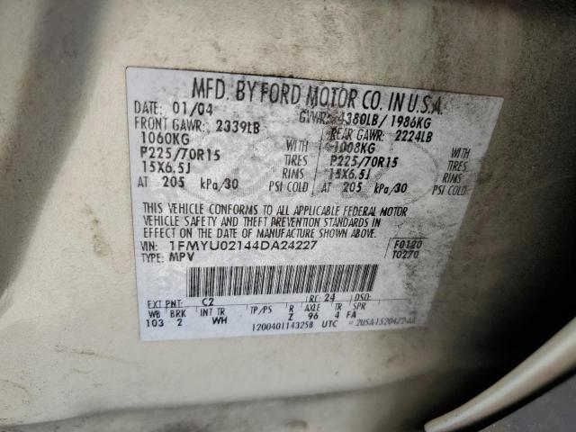 2004 Ford Escape Xls VIN: 1FMYU02144DA24227 Lot: 60595304