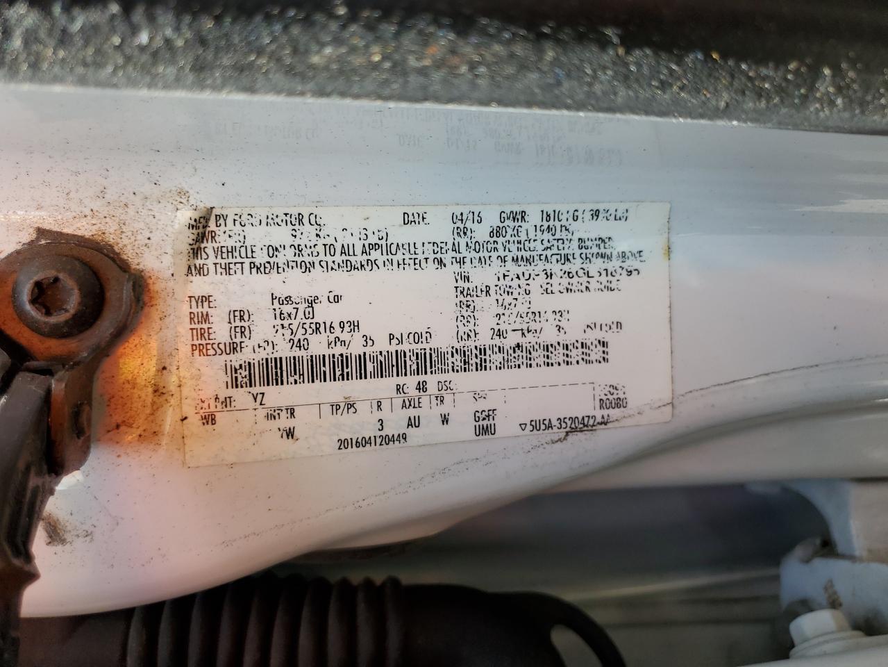 1FADP3K26GL318796 2016 Ford Focus Se