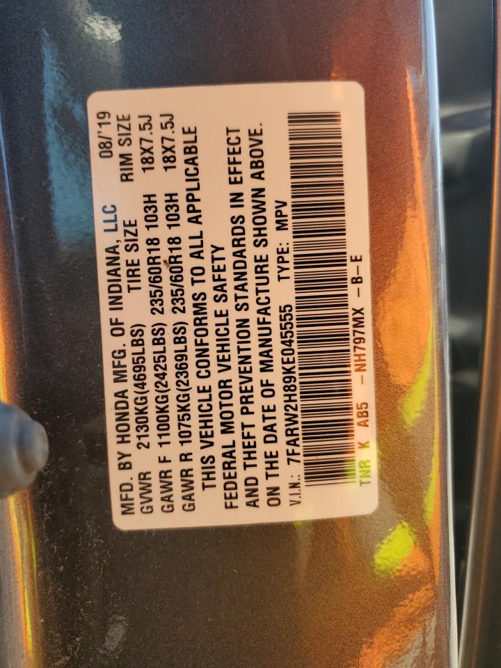 7FARW2H89KE045555 2019 Honda Cr-V Exl