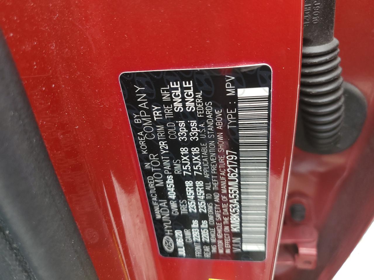 KM8K53A55MU621797 2021 Hyundai Kona Ultimate