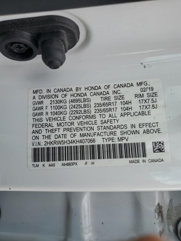 2HKRW5H34KH407066 2019 Honda Cr-V Lx