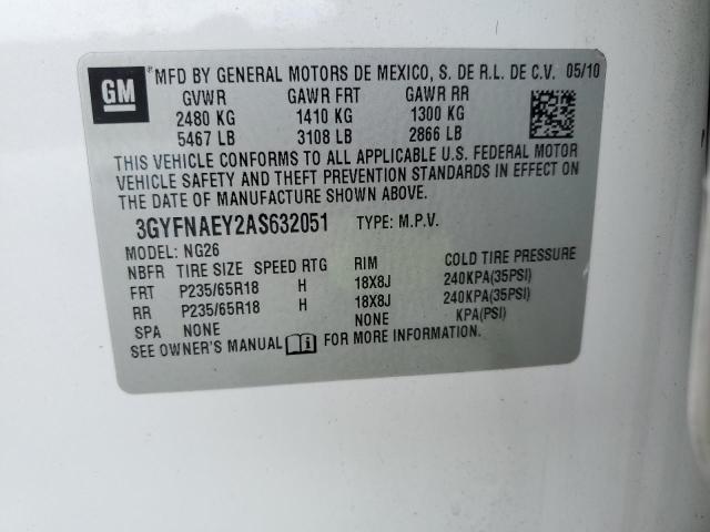 2010 Cadillac Srx Luxury Collection VIN: 3GYFNAEY2AS632051 Lot: 60394264