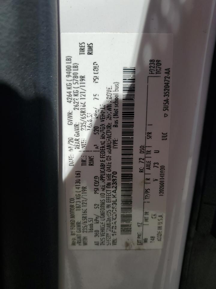 1FBAX2C89LKA23870 2020 Ford Transit T-350