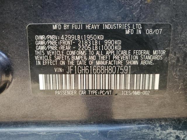 2008 Subaru Impreza 2.5I VIN: JF1GH61668H807591 Lot: 58106794
