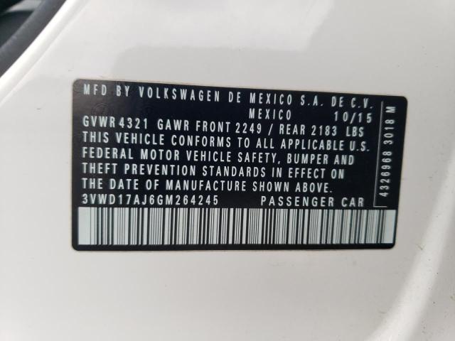 2016 Volkswagen Jetta Sport VIN: 3VWD17AJ6GM264245 Lot: 60501084