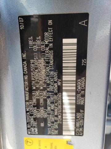 2008 Lexus Rx 350 VIN: 2T2HK31U38C083565 Lot: 59309564