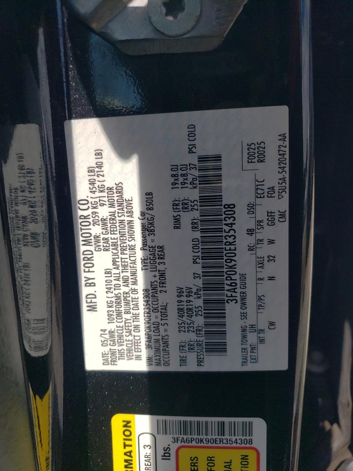 3FA6P0K90ER354308 2014 Ford Fusion Titanium