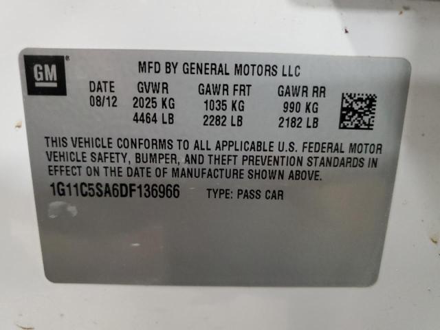 2013 Chevrolet Malibu 1Lt VIN: 1G11C5SA6DF136966 Lot: 56491904