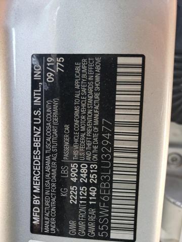 2020 Mercedes-Benz C 43 Amg VIN: 55SWF6EB3LU329477 Lot: 56605914