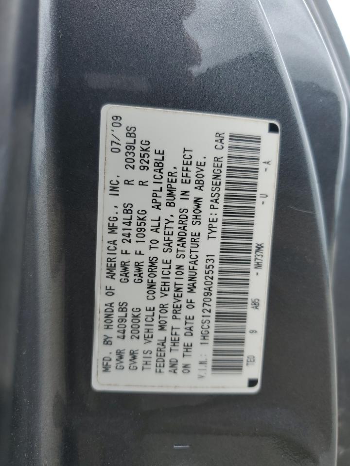 1HGCS12709A025531 2009 Honda Accord Ex